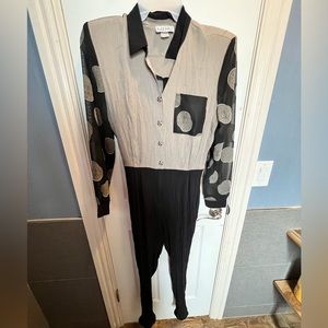 MENU vintage womens romper jumpsuit Black and Tan